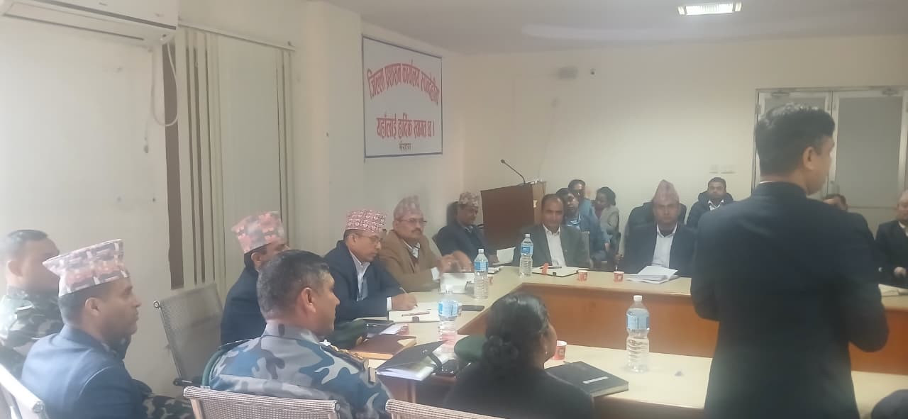 मिति २०८२/१०/०७ गते मुख्य निर्वाचन अधिकृत श्री अशोक कुमार बस्नेतज्यूको उपस्तिथिमा कार्यालय प्रमुखको वैठक सम्पन्न भएको ।