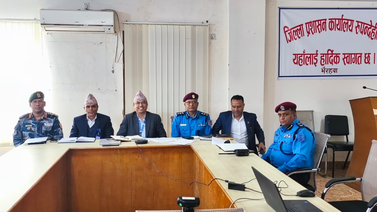 Virtual Cross-Border District Level Security Coordination Meeting between Nepal and India focused on election-related border security arrangements